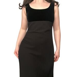 Vintage 90s Lauren Ralph Lauren Sz 2 Vintage Velvet Maxi Dress Formal Black Tie